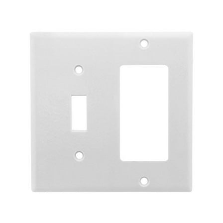 Leviton 80405-W 10 Pack 2-Gang 1-Toggle 1-Decora/GFCI Device Combination Wallplate, White