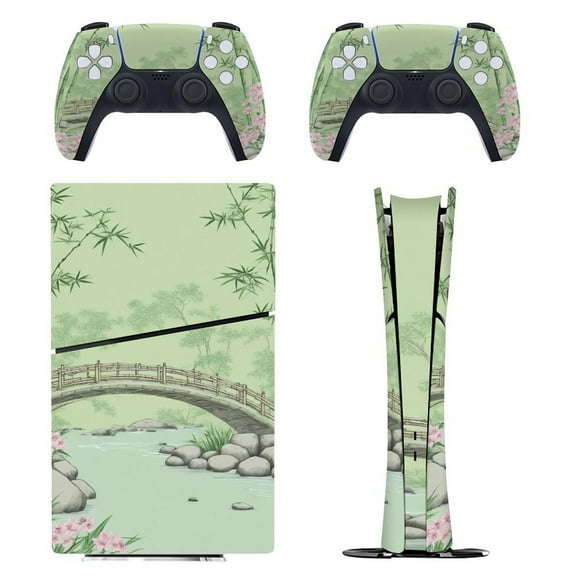 Cherry Scene Console Skin Bundle for PS5 Pro Slim Disc & Digital / PS4 – Full Wrap   Dual Controller Flair