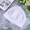 thumbnail image 4 of FELTECHELECTR Exquisito gorro de algodón, útil para prevenir la caída del cabello, transpirable y protector de cabeza para uso diario en casa (ala ancha y elástica, blanco), 4 of 7