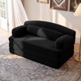 thumbnail image 2 of Leumius Futon Sofa Bed, Convertible Sofa Bed,Folding Boneless Couches,Low-Profile Boneless Couch for Living Room,15.8" H Low Seat Small 57" Foldable Floor Sleeper Mattress Lounge Space‑Saving,Black, 2 of 11