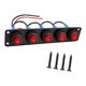 thumbnail image 5 of Panel de interruptores basculantes impermeable que reemplaza interruptor de encendido y apagado precableado. Panel de luz LED roja para camiones, 5 pandillas, 5 of 8
