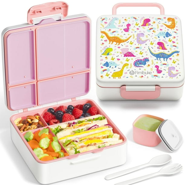 Lonchera Fimibuke Bento para niños, 41 oz, 4 compartimentos y 3 años