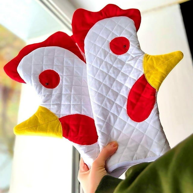 Manoplas para horno TANGJMXG con diseño de gallo resistentes al calor
