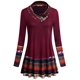 thumbnail image 1 of Túnica Miusey Flowy de color rojo vino con cuello vuelto para niñas, talla M, 1 of 4