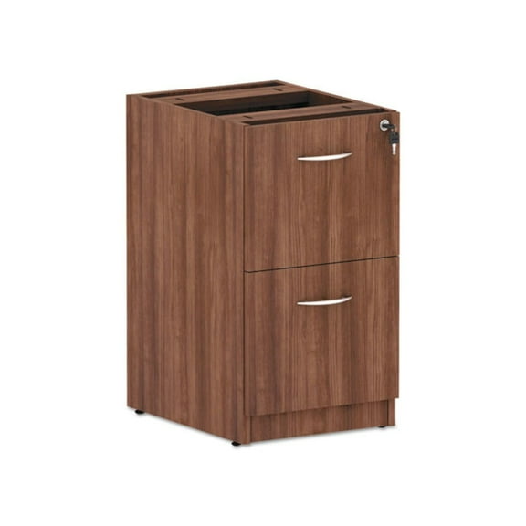 Alera Valencia Series Full Pedestal File, 2 Legal/Letter-Size File Drawers, Modern Walnut, 15.63 x 20.5 x 28.5