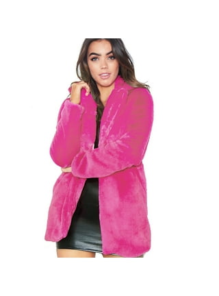 jacket, pink jacket, sneakers, faux fur coat, pink coat, shorts