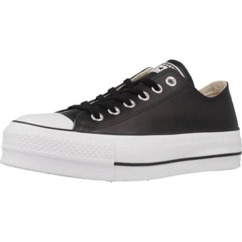 CONVERSE Chuck Taylor All Star Lift Platform LO Femmes, Espadrilles Cuir Noir