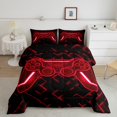 thumbnail image 2 of Erosebridal Red Gamepad Bedding King Comforter Set, Gradient Geometry Down Comforter, Gaming Sports Decor, Breathable 3pcs, 2 of 7
