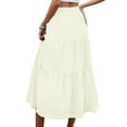 thumbnail image 7 of Mgmyaa Women's 2025 Summer Boho Tiered Long Skirt Flowy A-Line Elastic Waist with Pockets Trendy Beach Maxi Skirts, 7 of 7