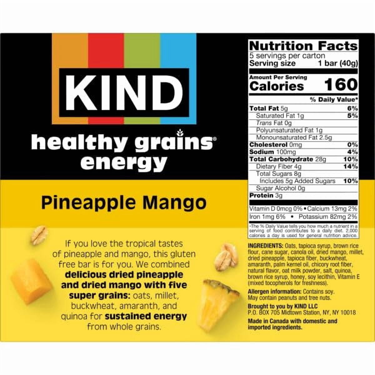 (Pack of 8) KIND Bar Pineapple Mango Energy 5 Ct 7.1 Oz