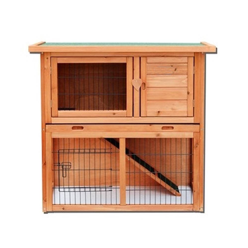 36" Waterproof 2 Tiers Pet Rabbit Hutch Chiken Coop Cage Hen House Wood