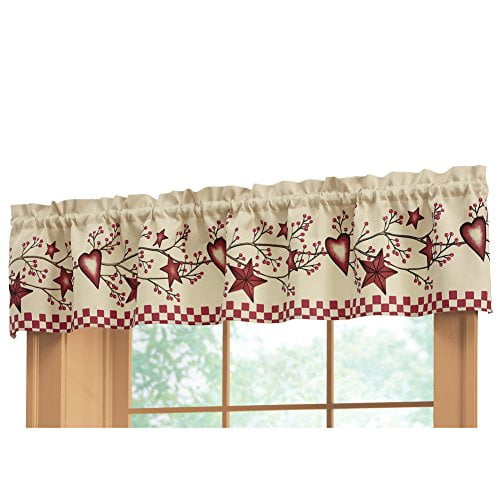 Collections Etc Country Heart Checkered Window Valance - Walmart.com