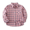 thumbnail image 4 of Mercatoo Boys Girls Plaid Shirts Button Down Western Tops Long Sleeve Kids Collared Shacket Casual Loose Spring Basic Tees Blouse, 4 of 9