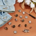 thumbnail image 5 of 48 Sets Brass Button Metal Flat Round Dome Button 2 Colors Mixed Patterns Jeans Fasteners Buttons for Handmade Nautical Coats Clothes, 5 of 6