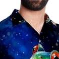 thumbnail image 5 of Starry Sky Frog Men's Short Sleeve Casual Printed Button Down Beach Shirts, 5 of 6