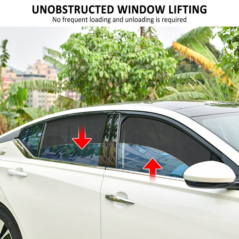 Yous Auto 4Pcs Car Window Sun Shades UV Protection Front/Rear Window Screen Shade  Car Curtain with Magnetic Sunshine Blocker Car Privacy Shield Auto Interior  Accessories Reduce Glare for Most Cars 