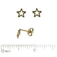 thumbnail image 3 of 18k Solid Yellow Gold Small Open Star Post Earrings, 3 of 5