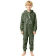 thumbnail image 3 of REDARER Kids Hooded Jumpsuit FullâZip Christmas Print Romper Soft Thermal Loungewear for Winter Holiday Cozy Playwear,1-2 Years, 3 of 6