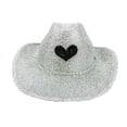 thumbnail image 1 of Cowboy Style Hat For Parties Wide Brim Shiny Design Perfect With Elegant Outfits All Season Wear, 1 of 6