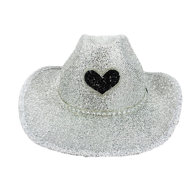 Cowboy Style Hat For Parties Wide Brim Shiny Design Perfect With Elegant Outfits All Season Wear