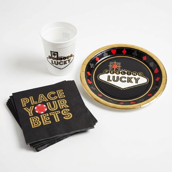 Amscan Casion Party Supplies Pack Plate Napkin and Cup set