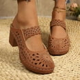 thumbnail image 2 of Mepaouo Women's Cutout Mule Clogs Open Back Chunky Heel Dress Shoes Arch Support Walking Pumps Brown 8.5, 2 of 8