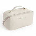 thumbnail image 3 of Pillow Cosmetic Bag, PU Leather Cosmetic Pouch Milk White  for Camping, 3 of 8