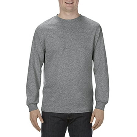 T-Shirt à Manches Longues pour Adulte 5.1 oz., 100 % Coton Filé Doux - GRAPHITE Chiné - 3TG