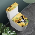 thumbnail image 3 of HELLHERO Cow Sunflower Toilet Seat Cover Replacement Elastic Bottom Bathroom Toilet Lid Cover Set & 2 Pcs Set for Toilet Washable and Reusable Stretch, 3 of 6