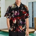 thumbnail image 2 of Marble Texture Men's Shirt Short Sleeves Printed Button Down Summer Shirts, 2 of 6