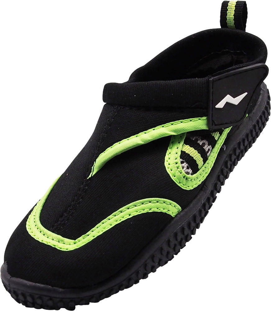 NORTY Boys Water Shoes Child Male Beach Pool Shoes Black Lime 4