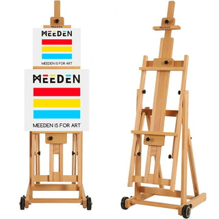 VISWIN Premium H Frame Easel 75 To 146H, Hold Canvas To 93, Solid Beech Wood Large Artist Easel For Painting Canvas, Studio Floor Easel Stand
