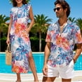 thumbnail image 2 of KUIFORTI Tropical Leaf Matching Outfits for Couples Vacation Mens Casual Shirts Hawaii Dress with Soft Fabric Shirts for Men 4-Way Stretch Quick-dry for Summer Vacation Trip, 2 of 7