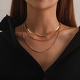 thumbnail image 1 of 18k Yellow Gold Layered Necklace Punk Pop Cropped Necklace Jewelry Gift Box, 1 of 1