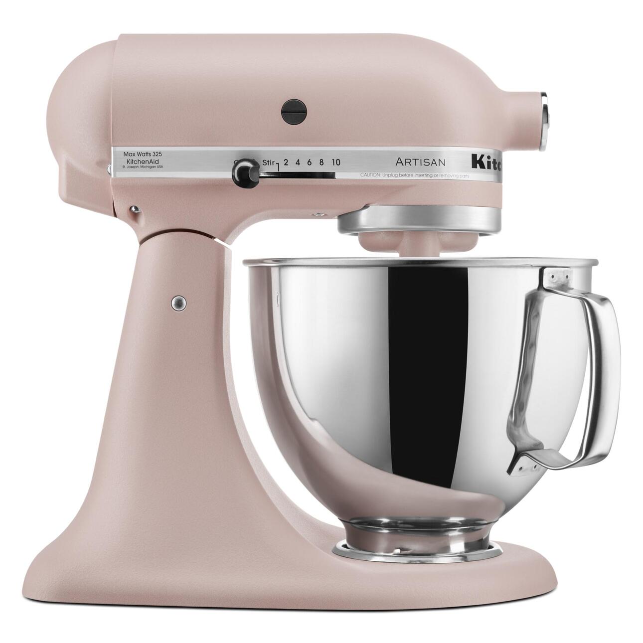 KitchenAid Artisan KSM150PSWH Planetaria Da Tavolo 5L – Miscelatore Inclinabile Bianco Con Ciotola In Acciaio, 10 Velocità, Accessori Inclusi
