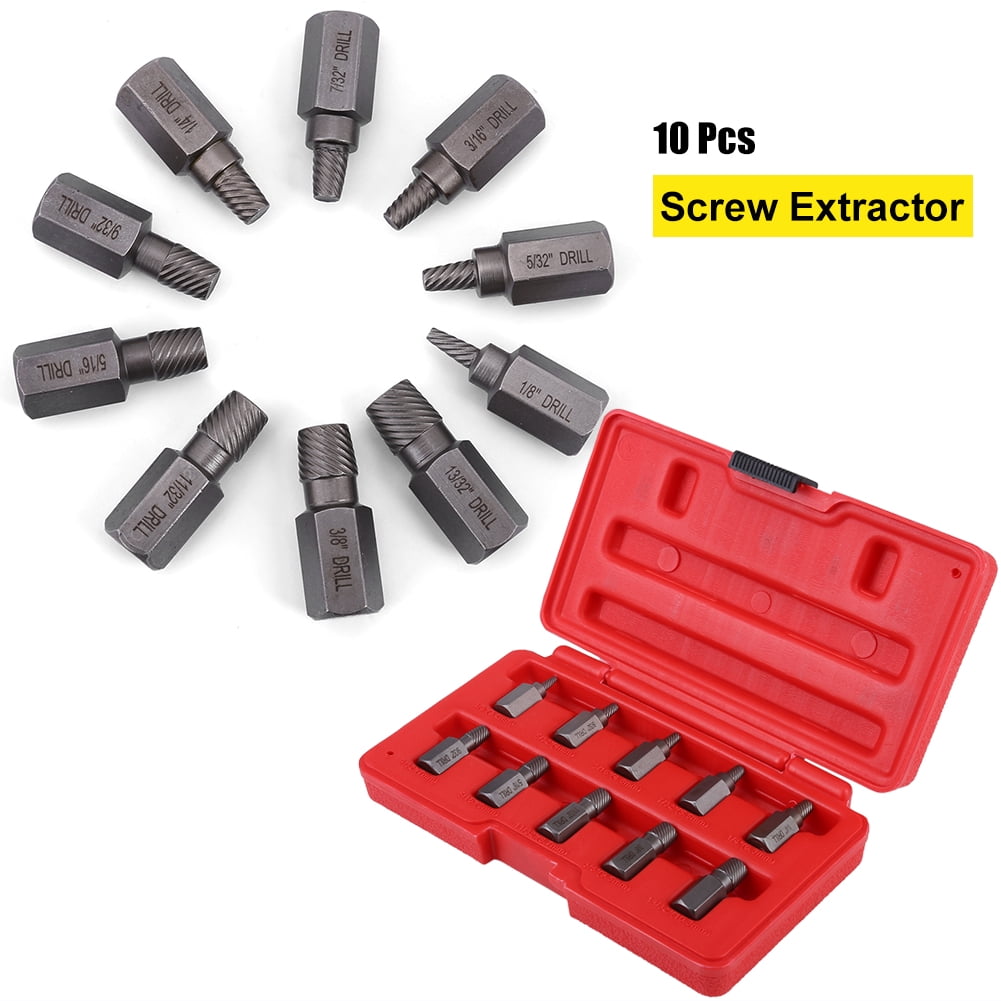 Fulok Easy 10Pcs 3.2-10.3mm Screw Extractor Set for Rust Damaged Studs Bolt Remover Out with a Red Case Screws Fulok Easy 10Pcs 3.2-10.3mm Screw Extractor Set for Rust Damaged Studs Bolt Remover Out with a Red Case Screws