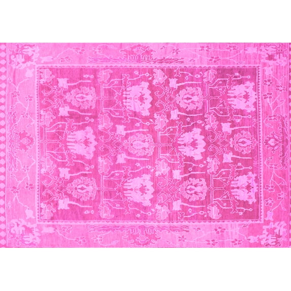 Ahgly Company Indoor Rectangle Oriental Pink Traditional Area Rugs, 8' x 10'