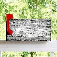 thumbnail image 3 of Black and White Brick Wall Mailbox Cover Old Grain Vintage Texture Old Wall Magnetic Mailbox Covers Welcome Home Mail Box Wraps Post Letter Box Cover Standard Size 18x21 Inch for Yard Home, 3 of 6