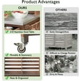 thumbnail image 7 of 64.9"H Outdoor Potting Bench Table with Lockable Wheels, Solid Wood Kitchen Island with Upper Hutch, Stainless Steel Top and Towel Rack ,Rolling Kitchen Cart for Grilling, Lawn Garden, Brown, 7 of 7