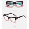 thumbnail image 2 of RV Gafas de sol transparentes con montura ancha y luz anti-azul: negro y rosa, nuevas gafas de sol retro, sentido de tendencia premium Rojo Verde, 2 of 5