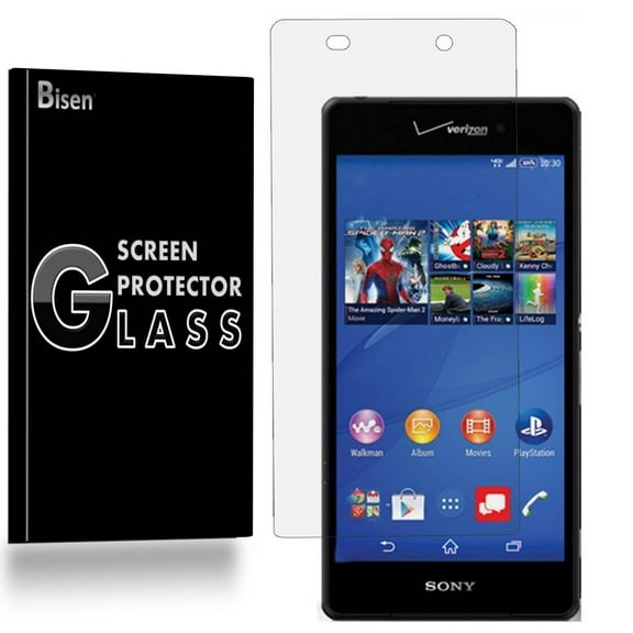 [2-Pack] Sony Xperia Z3v [NOT For Sony Xperia Z3] BISEN Tempered Glass Screen Protector, Anti-Scratch, Anti-Shock, Shatterproof, Bubble Free