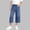 Blue, variant on Kids Denim 7 Point Pants Loose Classic Cutting for Boys Girls Daily Casual Outdoor Wear
