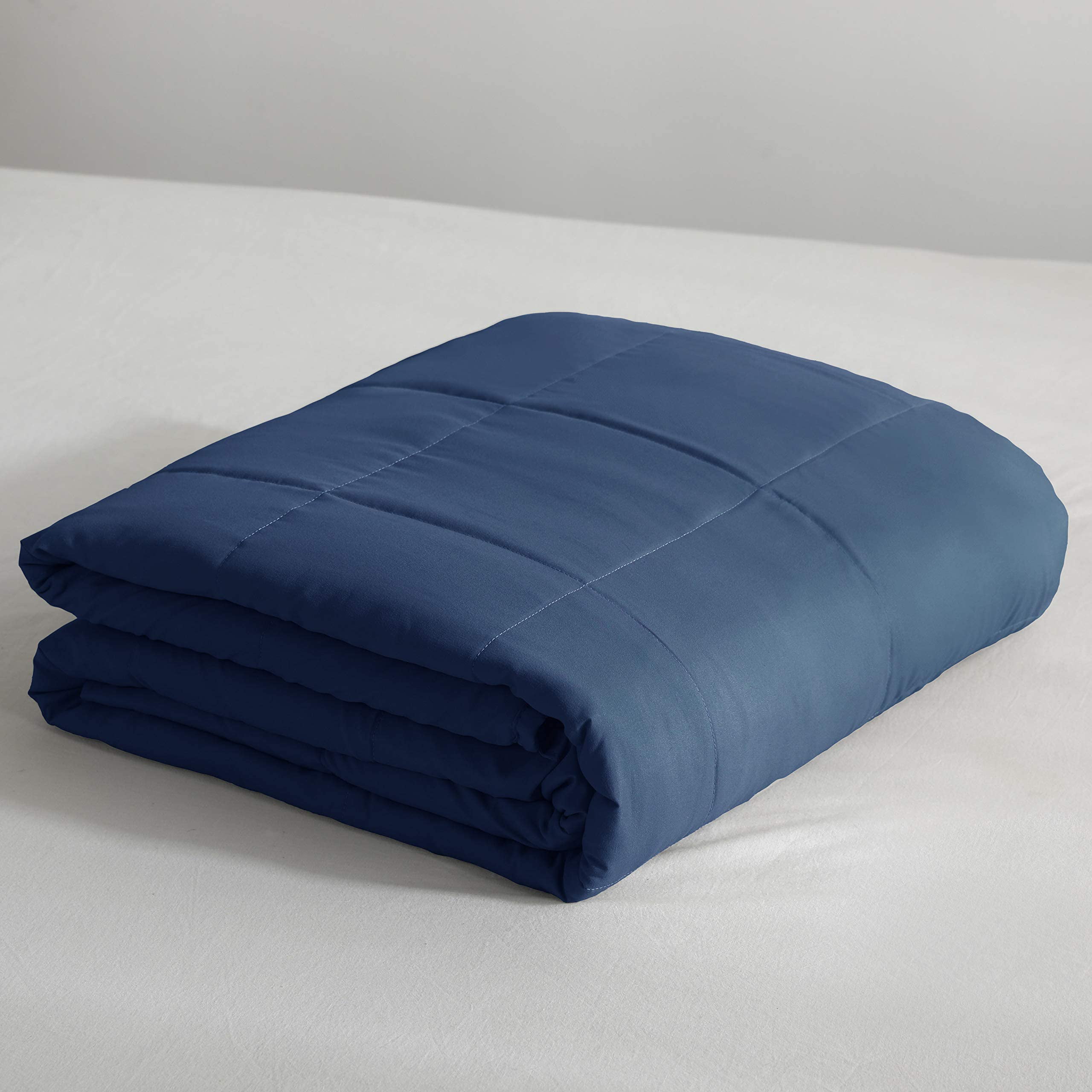 60x80 15lbs Exclusivo Mezcla Navy Weighted Blanket ,Queen Size Heavy Blanket with Premium Glass Beads