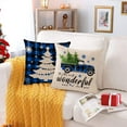 thumbnail image 2 of Merry Christmas Pillow Covers 16x16 Set of 4 Blue Christmas Pillow Cases Xmas Holiday Throw Pillow Covers Soft Christmas Tree Deer Truck Cushion Covers for Outdoor Home Bed Sofa Couch(16 Inch), 2 of 5