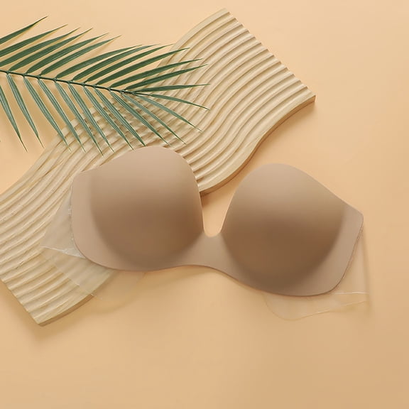 Supportive Bra With Side Design For Strapless Comfort Seamless And Lightweight For Any Outfit | by HSIA Strapless Bras for Women Push Up Wireless Seamless Bandeau Bras with -Way Straps, S, Beige