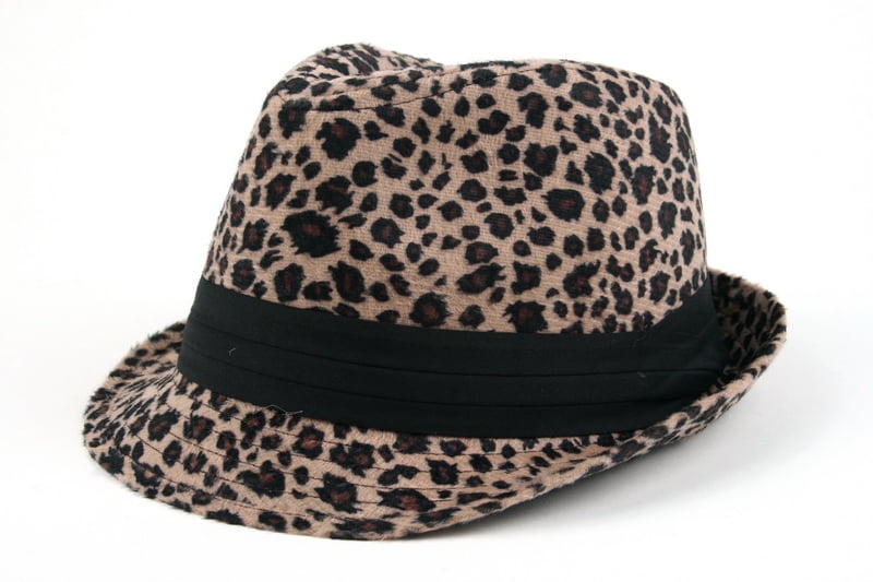 Leopard Print Fedora Soft Men Women Hat 501HF(TAN) - Walmart.com