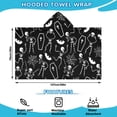 thumbnail image 2 of Halloween Skeleton Coffin Pattern Hooded Bath Towel，50"x30" for Ages 3 To 12 Kids, Quick Dry Lightweight Soft Microfiber Hood Beach Towel Cover Up for Kids, 2 of 7