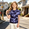 thumbnail image 6 of WPPGONE Toddler Girls Camo Tunic T Shirt Puff Short Sleeve Classic Camouflage Print Graphic Tees Crewneck Breathable Activewear Daily Outdoor Sport Play Outfits Apparel, 6 of 8