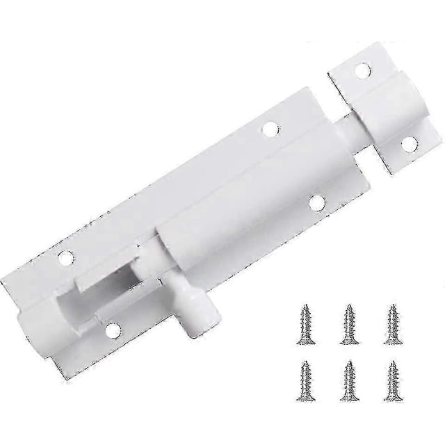 1pcs 3 In Bolts Security Slide Latch Lock Barrel Bolt Strong Aluminum Alloy - With Screws (white)
