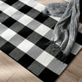 thumbnail image 3 of Buffalo Plaid Check Rug Door Mat Bath Runner Black White Check 23.5 X 25.4, 3 of 5